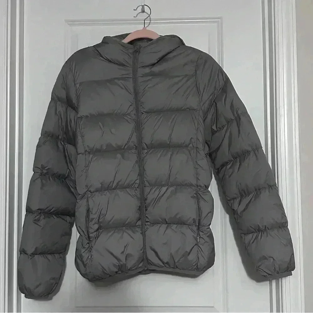 Medium JOE FRESH Gray Hooded Puffer Coat - Picture 10 of 14